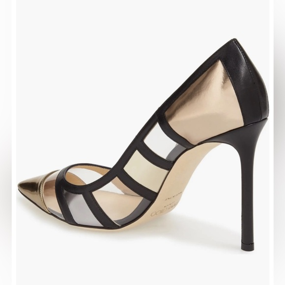 JIMMY CHOO 'Romy' Pump in Metallic Mic Leather, size 38.5 - Picture 6 of 15